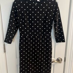 Elegant Black and White Polka Dot Dress